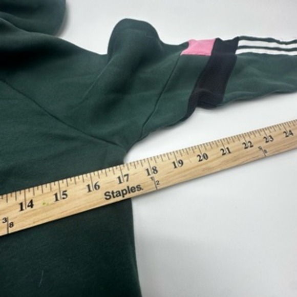 Adidas Kids Green Pink Black White Stripe Hoodie Sweatshirt‎ Size M - Picture 5 of 11